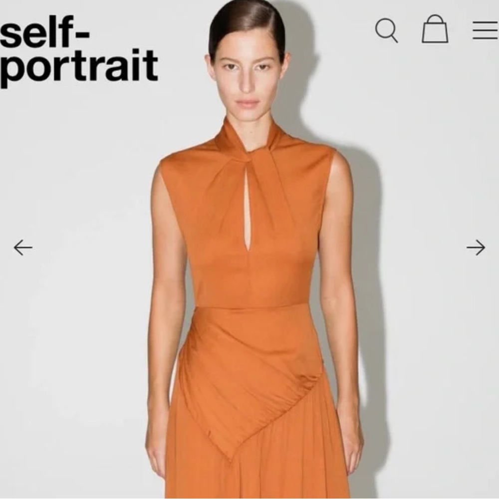 Self-Portrait Chic Burnt Orange Dress